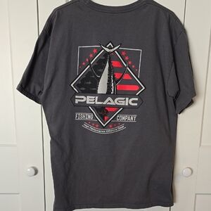 Pelagic Gray Short Sleeve Tee with Geometric Logo